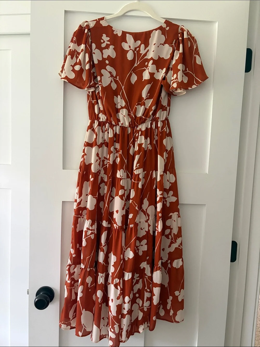 Abercrombie & Fitch Rust and White Floral Maxi Dress